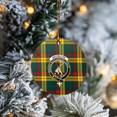 Clan MacMillan Old Modern Tartan Crest Round Ceramic Ornament PB79 MacMillan Old Modern Tartan Tartan Christmas   