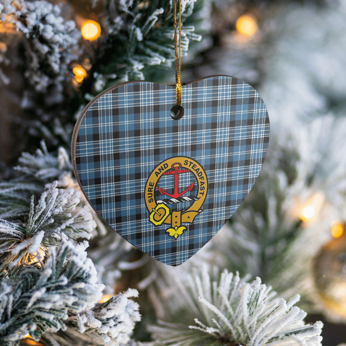 Clan Clark Ancient Tartan Crest Heart Ceramic Ornament YR29 Clark Ancient Tartan Tartan Christmas   