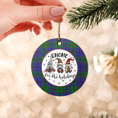 Clan Strachan Tartan Tartan Crest Gnome Round Ceramic Ornament OE14 Strachan Tartan Tartan Christmas   