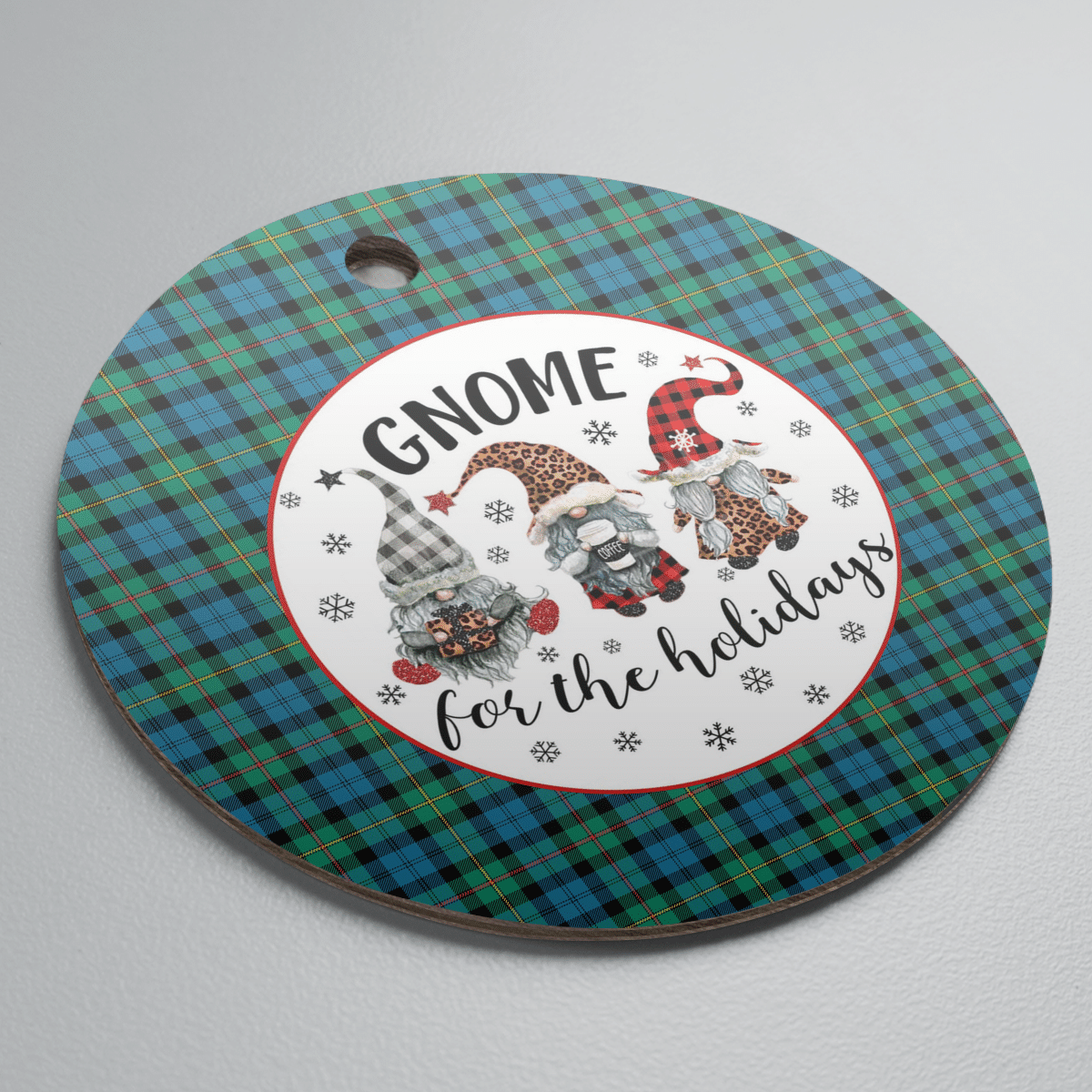 Clan MacEwen Ancient Tartan Tartan Crest Gnome Round Ceramic Ornament UH60 MacEwen Ancient Tartan Tartan Christmas   