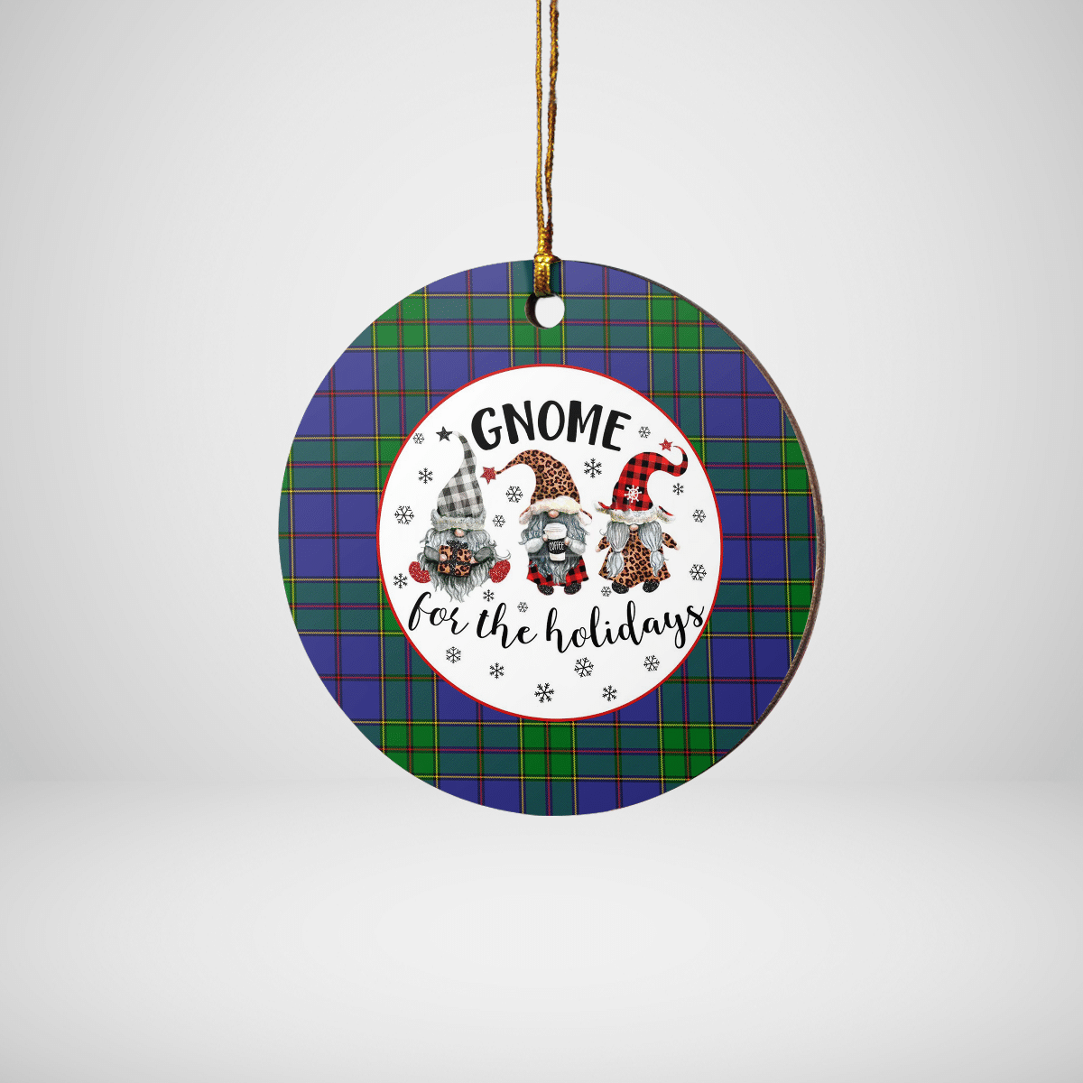 Clan Strachan Tartan Tartan Crest Gnome Round Ceramic Ornament OE14 Strachan Tartan Tartan Christmas   