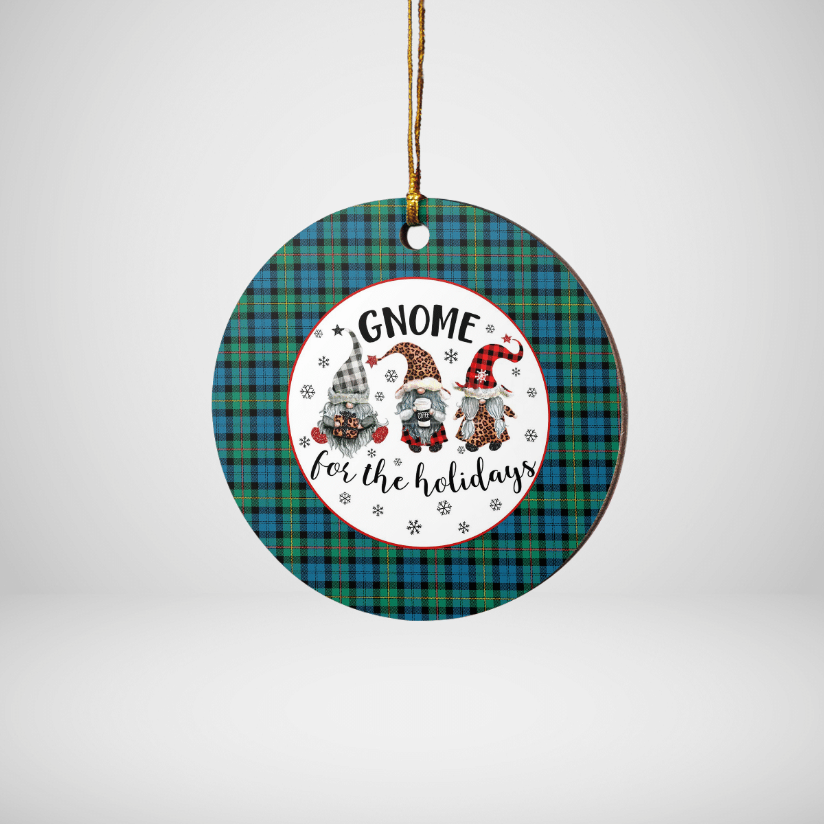 Clan MacEwen Ancient Tartan Tartan Crest Gnome Round Ceramic Ornament UH60 MacEwen Ancient Tartan Tartan Christmas   