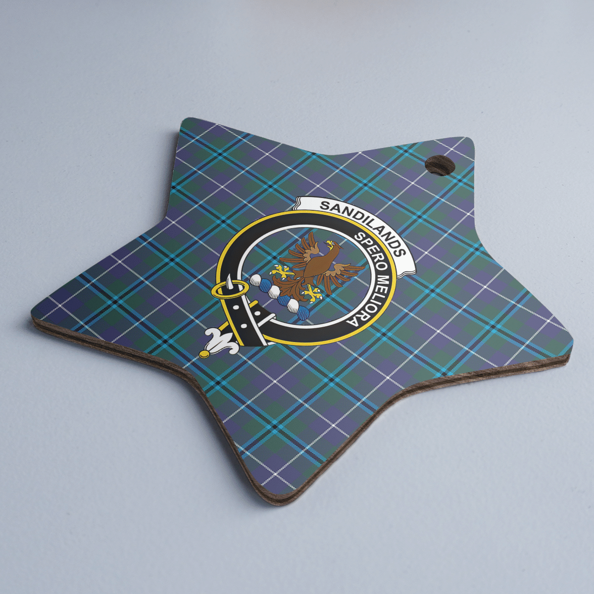 Clan Sandilands (Douglas) Tartan Crest Star Ceramic Ornament NP44 Sandilands (Douglas) Tartan Tartan Christmas   