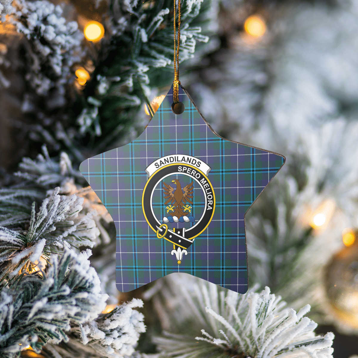 Clan Sandilands (Douglas) Tartan Crest Star Ceramic Ornament NP44 Sandilands (Douglas) Tartan Tartan Christmas   