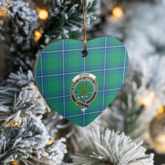 Clan Irvine Ancient Tartan Crest Heart Ceramic Ornament LH86 Irvine Ancient Tartan Tartan Christmas   