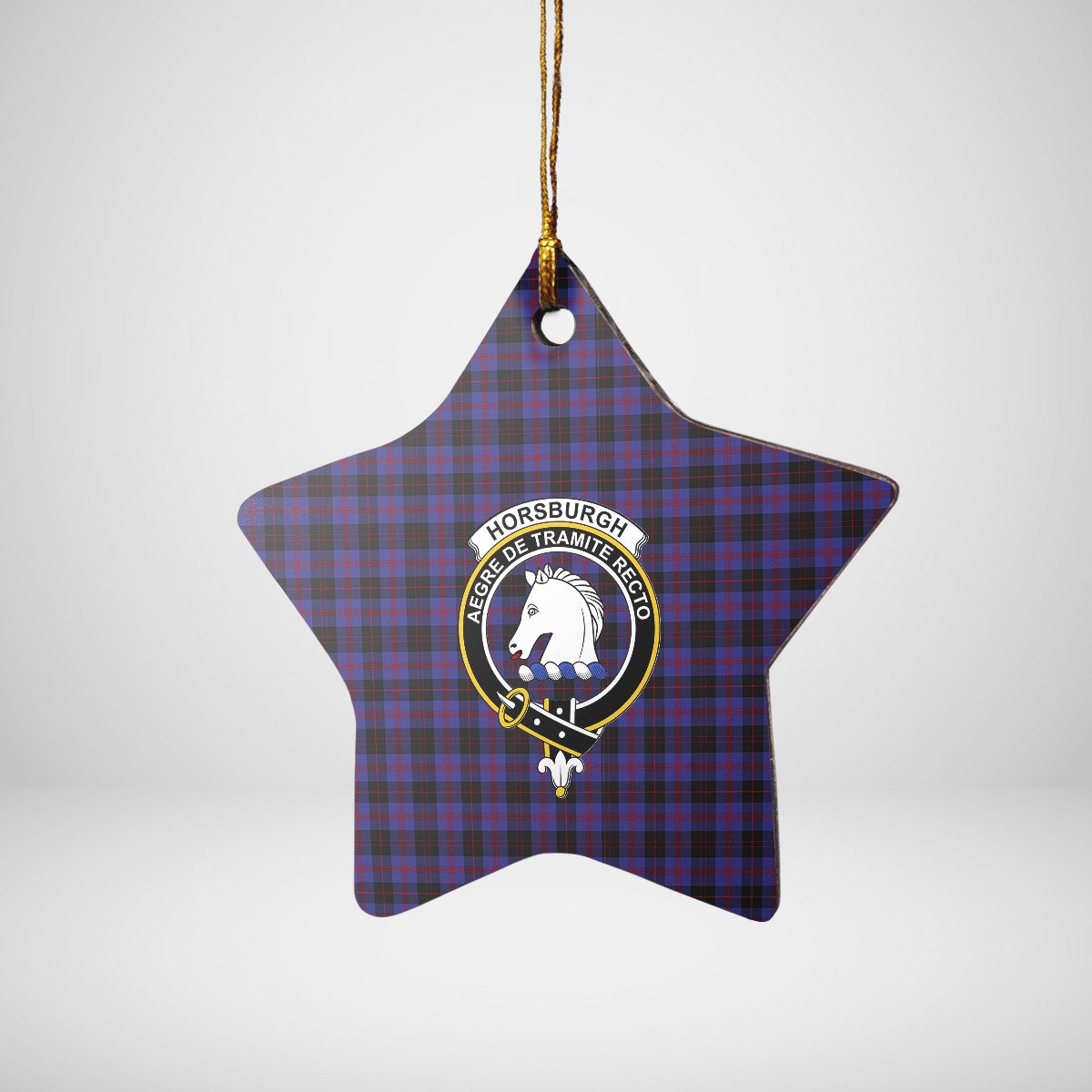 Clan Horsburgh Tartan Crest Star Ceramic Ornament OW35 Horsburgh Tartan Tartan Christmas   