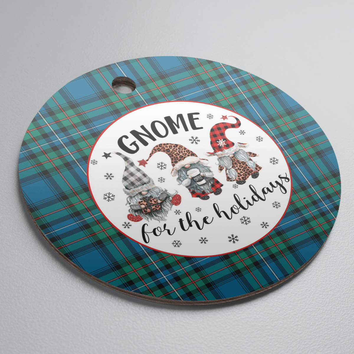 Clan Robertson Hunting Ancient Tartan Tartan Crest Gnome Round Ceramic Ornament FD99 Robertson Hunting Ancient Tartan Tartan Christmas   