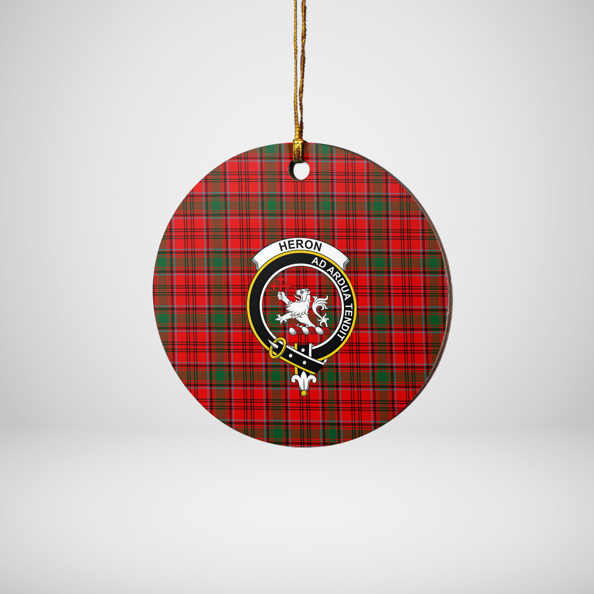 Clan Heron Tartan Crest Round Ceramic Ornament DF10 Heron Tartan Tartan Christmas   