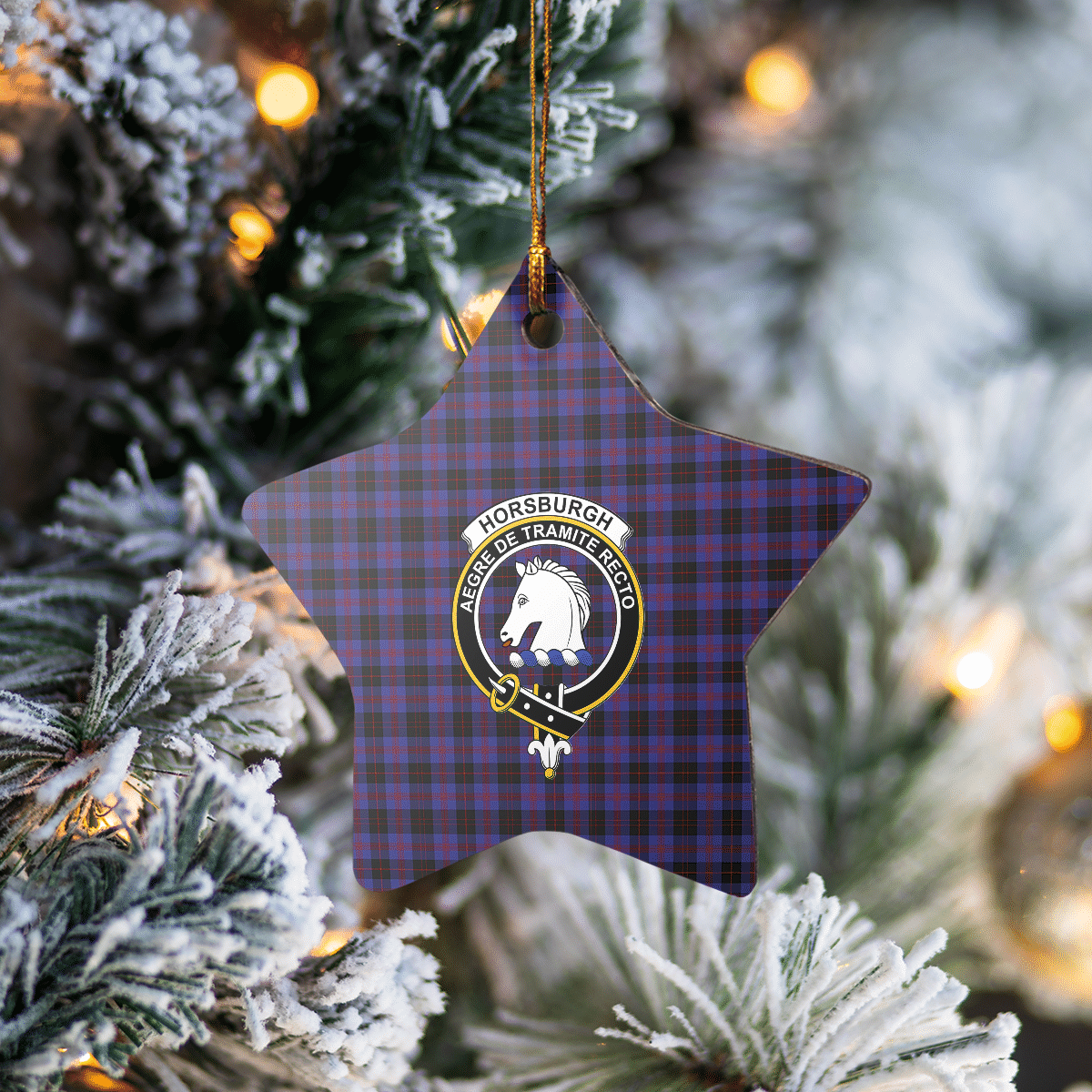 Clan Horsburgh Tartan Crest Star Ceramic Ornament OW35 Horsburgh Tartan Tartan Christmas   