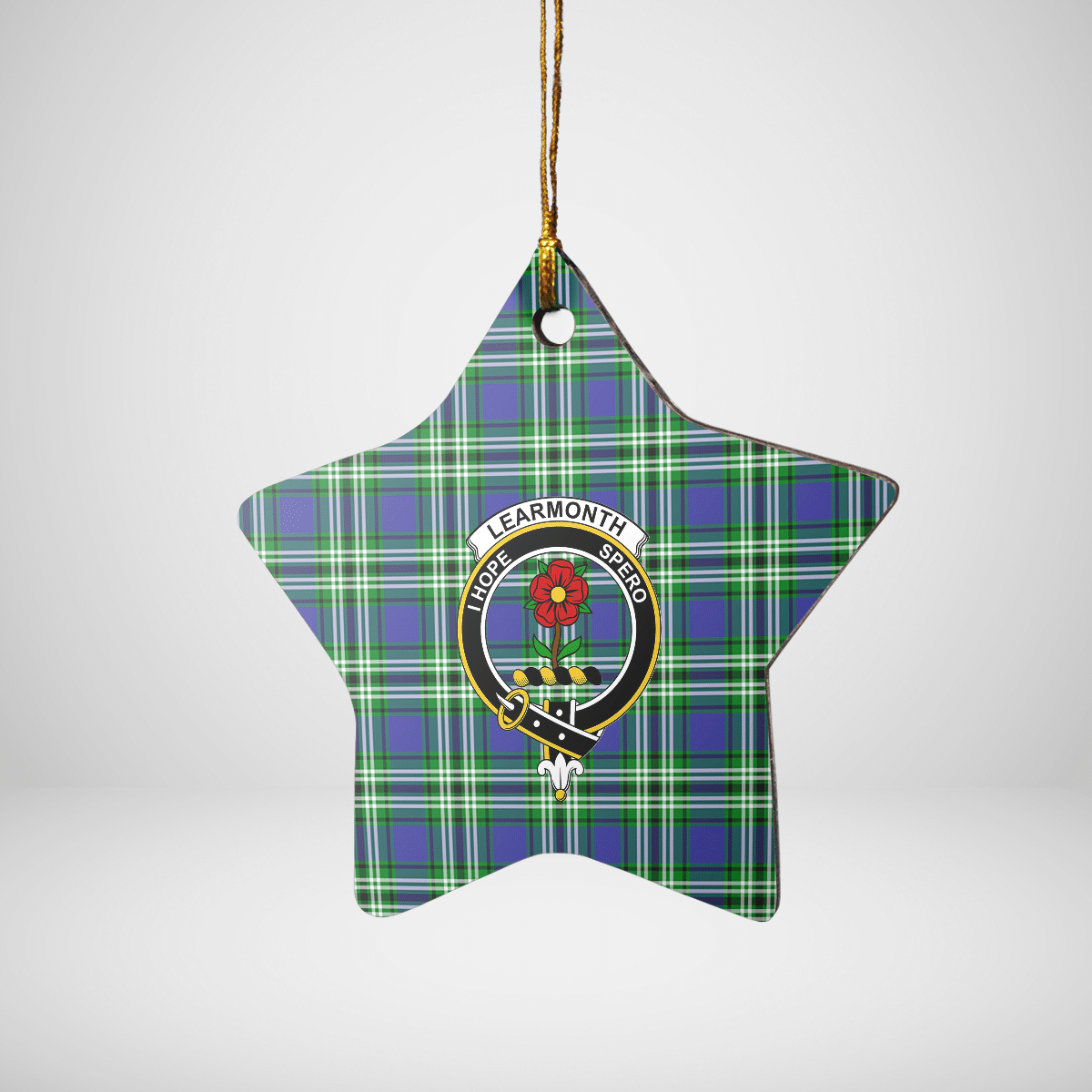 Clan Learmonth Tartan Crest Star Ceramic Ornament AT10 Learmonth Tartan Tartan Christmas   