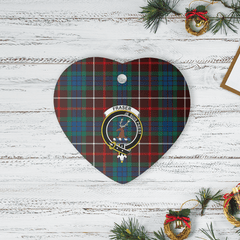 Clan Fraser Hunting Ancient Tartan Crest Heart Ceramic Ornament OE54 Fraser Hunting Ancient Tartan Tartan Christmas   