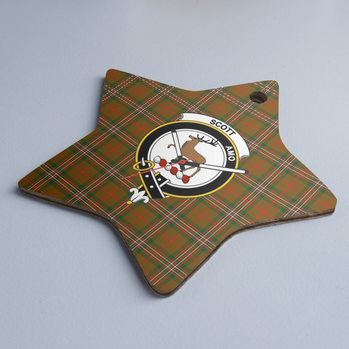 Clan Scott Brown Modern Tartan Crest Star Ceramic Ornament UX49 Scott Brown Modern Tartan Tartan Christmas   