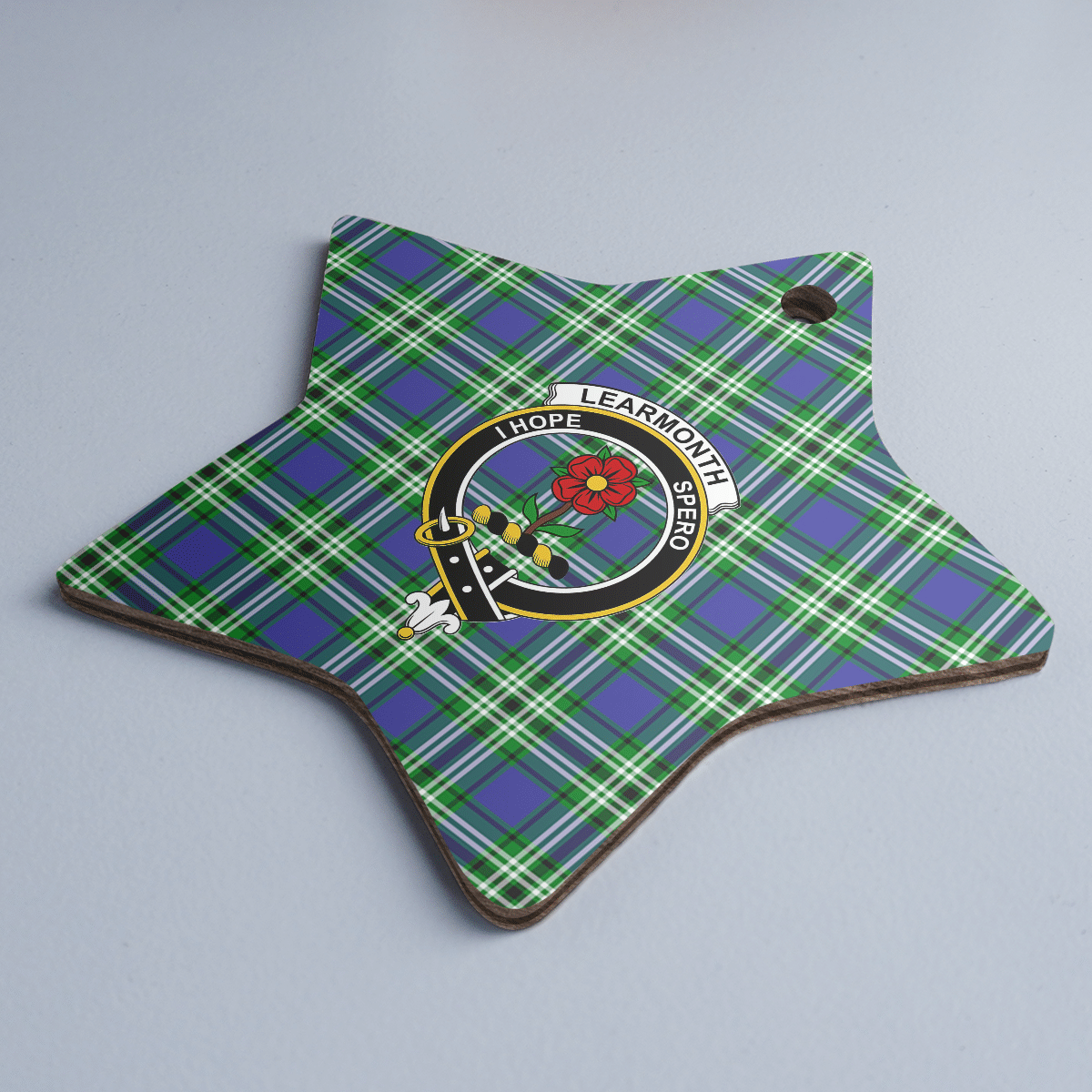 Clan Learmonth Tartan Crest Star Ceramic Ornament AT10 Learmonth Tartan Tartan Christmas   