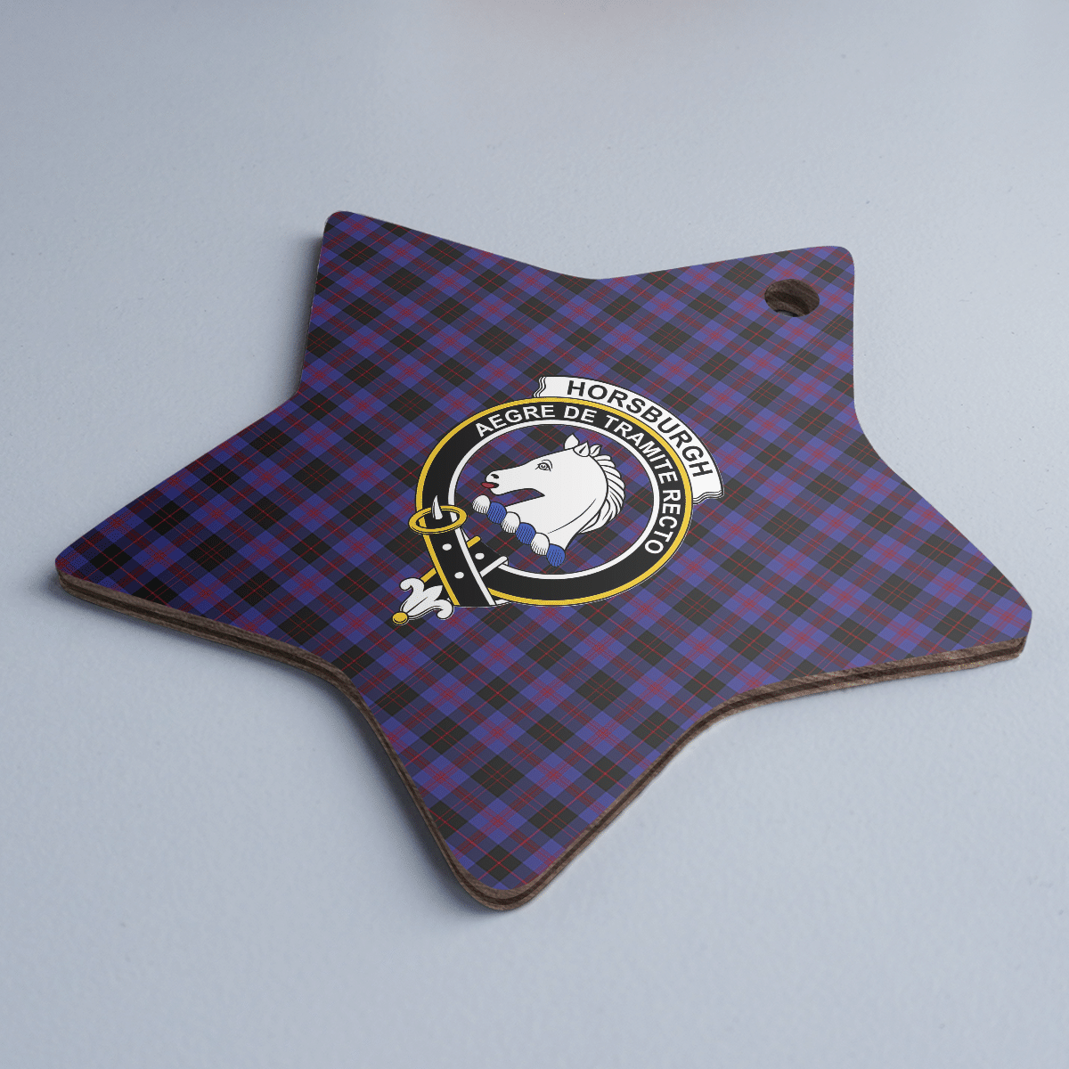 Clan Horsburgh Tartan Crest Star Ceramic Ornament OW35 Horsburgh Tartan Tartan Christmas   