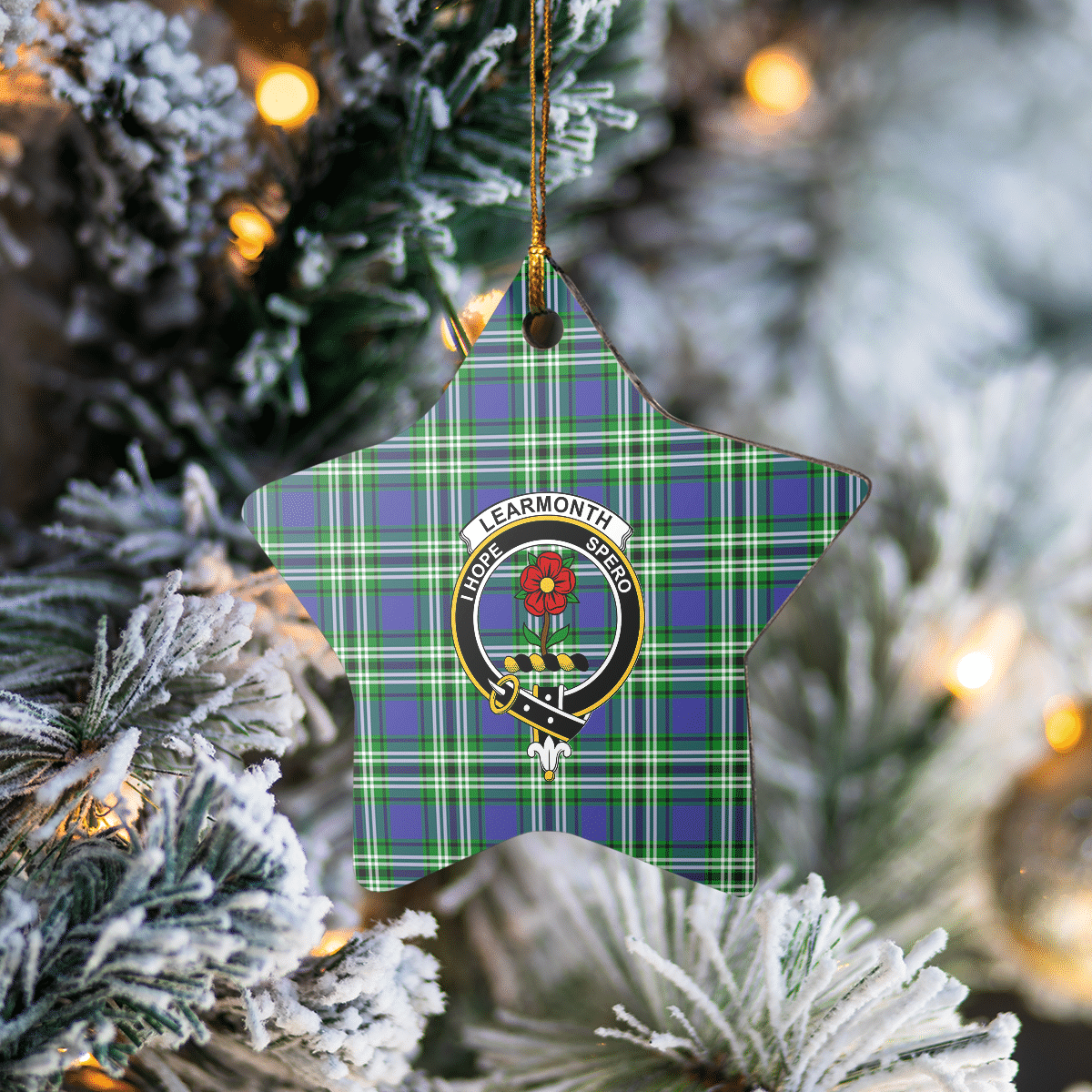 Clan Learmonth Tartan Crest Star Ceramic Ornament AT10 Learmonth Tartan Tartan Christmas   