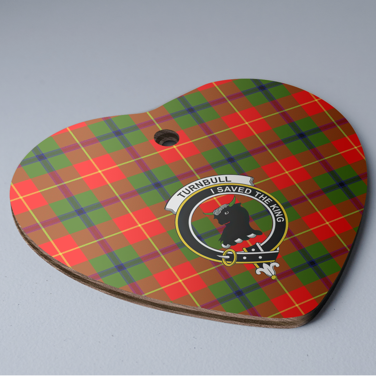 Clan Turnbull Dress Tartan Crest Heart Ceramic Ornament NL32 Turnbull Dress Tartan Tartan Christmas   