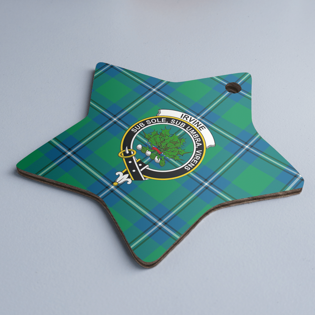 Clan Irvine Ancient Tartan Crest Star Ceramic Ornament DZ40 Irvine Ancient Tartan Tartan Christmas   