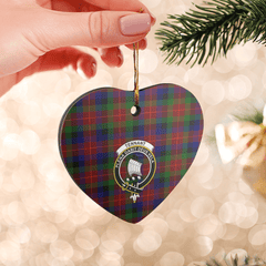 Clan Tennant Tartan Crest Heart Ceramic Ornament XQ66 Tennant Tartan Tartan Christmas   