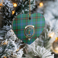 Clan Davidson Ancient Tartan Crest Heart Ceramic Ornament UV96 Davidson Ancient Tartan Tartan Christmas   