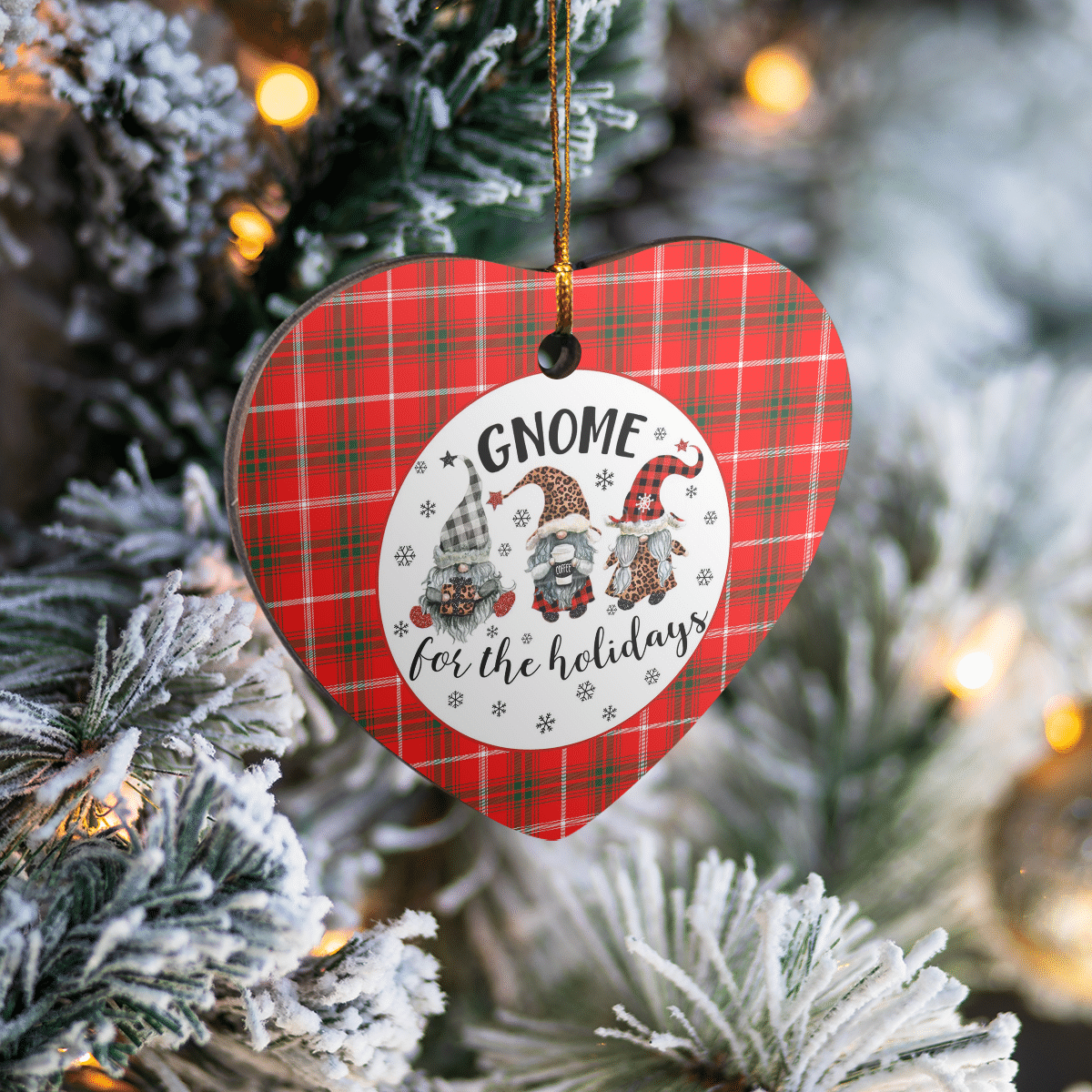 Clan Duke of Rothesay Modern Tartan Tartan Crest Gnome Heart Ceramic Ornament EV11 Duke of Rothesay Modern Tartan Tartan Christmas   