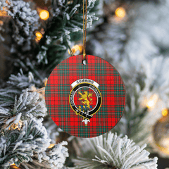 Clan Cumming Modern Tartan Crest Round Ceramic Ornament RI52 Cumming Modern Tartan Tartan Christmas   