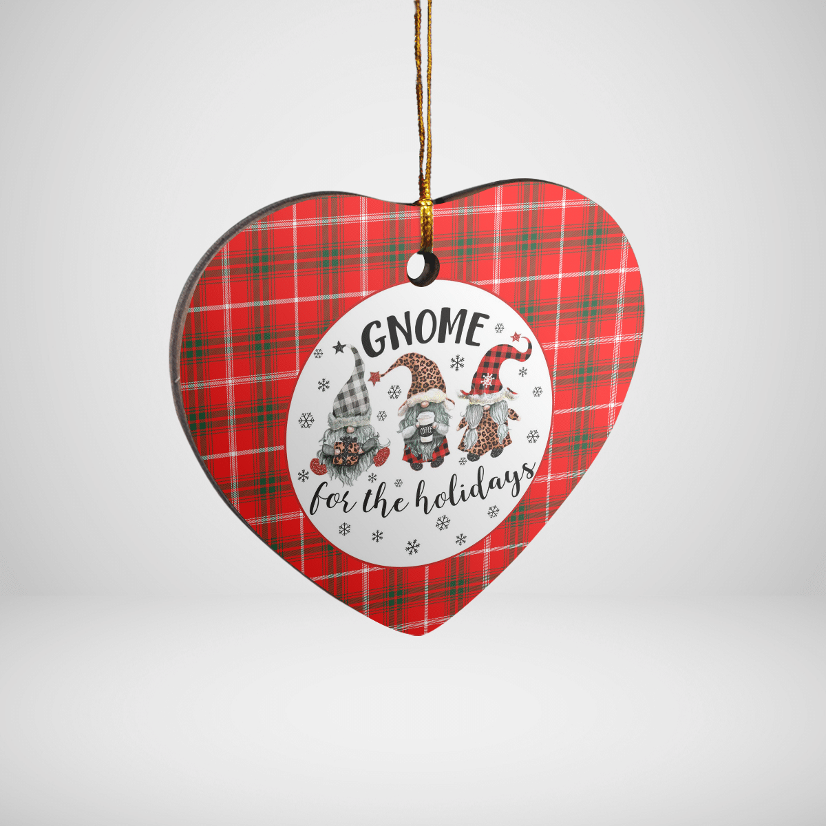 Clan Duke of Rothesay Modern Tartan Tartan Crest Gnome Heart Ceramic Ornament EV11 Duke of Rothesay Modern Tartan Tartan Christmas   