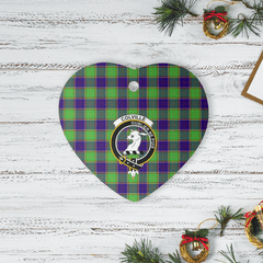 Clan Colville Tartan Crest Heart Ceramic Ornament ZQ84 Colville Tartan Tartan Christmas   