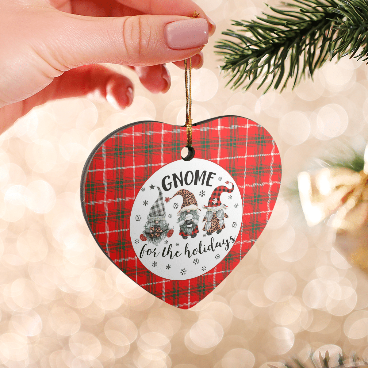 Clan Duke of Rothesay Modern Tartan Tartan Crest Gnome Heart Ceramic Ornament EV11 Duke of Rothesay Modern Tartan Tartan Christmas   