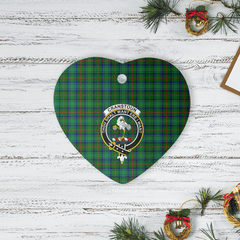 Clan Cranstoun Tartan Crest Heart Ceramic Ornament HA23 Cranstoun Tartan Tartan Christmas   