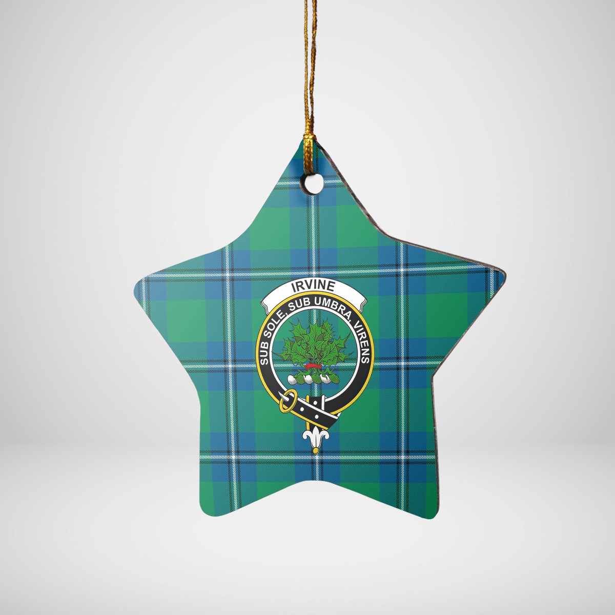 Clan Irvine Ancient Tartan Crest Star Ceramic Ornament DZ40 Irvine Ancient Tartan Tartan Christmas   