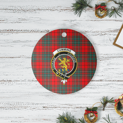 Clan Cumming Modern Tartan Crest Round Ceramic Ornament RI52 Cumming Modern Tartan Tartan Christmas   