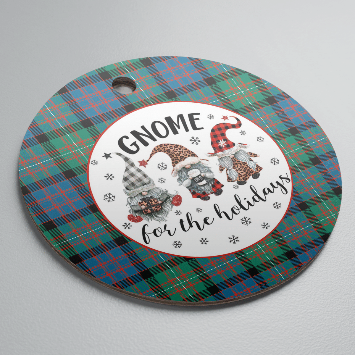 Clan MacDonnell of Glengarry Ancient Tartan Tartan Crest Gnome Round Ceramic Ornament EH98 MacDonnell of Glengarry Ancient Tartan Tartan Christmas   