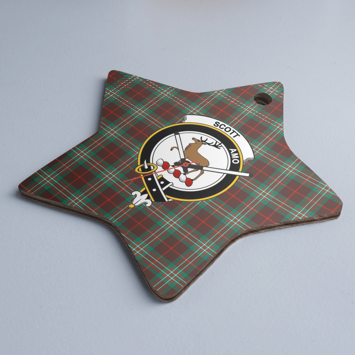 Clan Scott Brown Ancient Tartan Crest Star Ceramic Ornament JC35 Scott Brown Ancient Tartan Tartan Christmas   