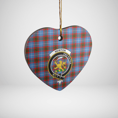 Clan Newton (Edingburg) Tartan Crest Heart Ceramic Ornament OM44 Newton (Edingburg) Tartan Tartan Christmas   