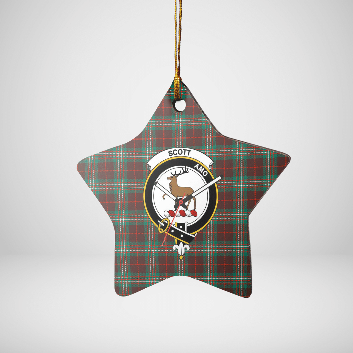 Clan Scott Brown Ancient Tartan Crest Star Ceramic Ornament JC35 Scott Brown Ancient Tartan Tartan Christmas   