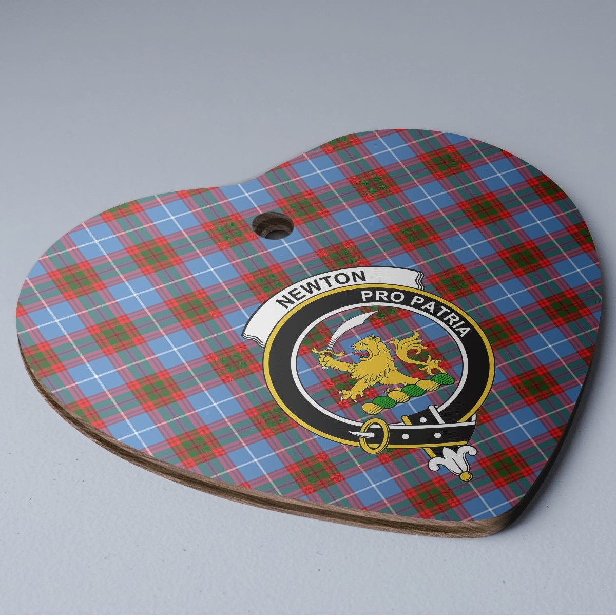 Clan Newton (Edingburg) Tartan Crest Heart Ceramic Ornament OM44 Newton (Edingburg) Tartan Tartan Christmas   