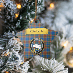 Clan MacBeth Ancient Tartan Crest Star Ceramic Ornament UA34 MacBeth Ancient Tartan Tartan Christmas   