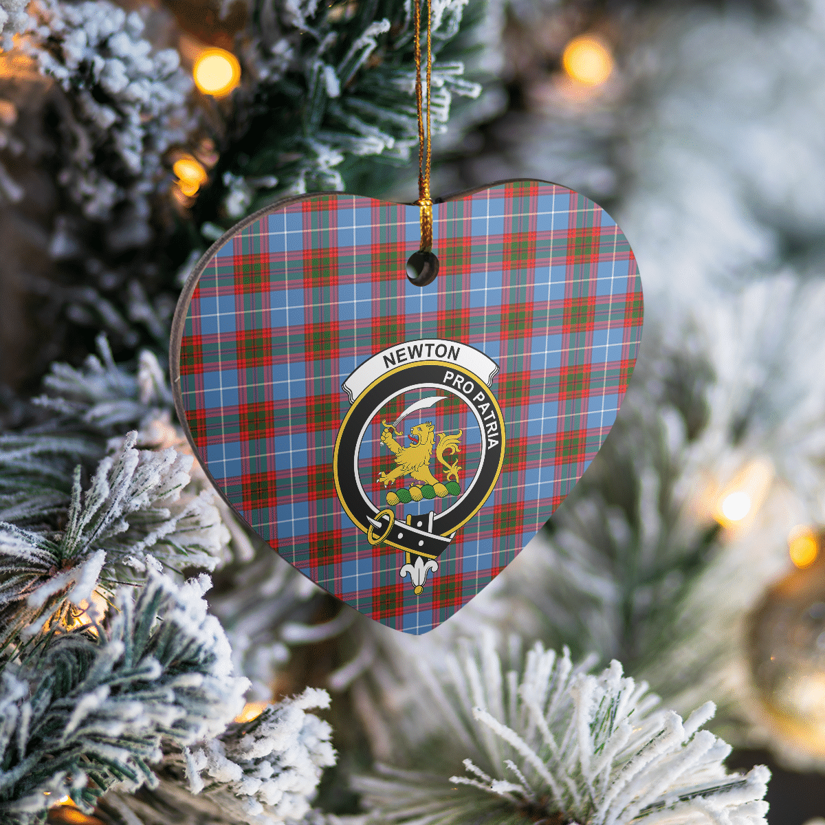 Clan Newton (Edingburg) Tartan Crest Heart Ceramic Ornament OM44 Newton (Edingburg) Tartan Tartan Christmas   