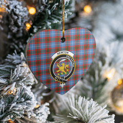 Clan Newton (Edingburg) Tartan Crest Heart Ceramic Ornament OM44 Newton (Edingburg) Tartan Tartan Christmas   