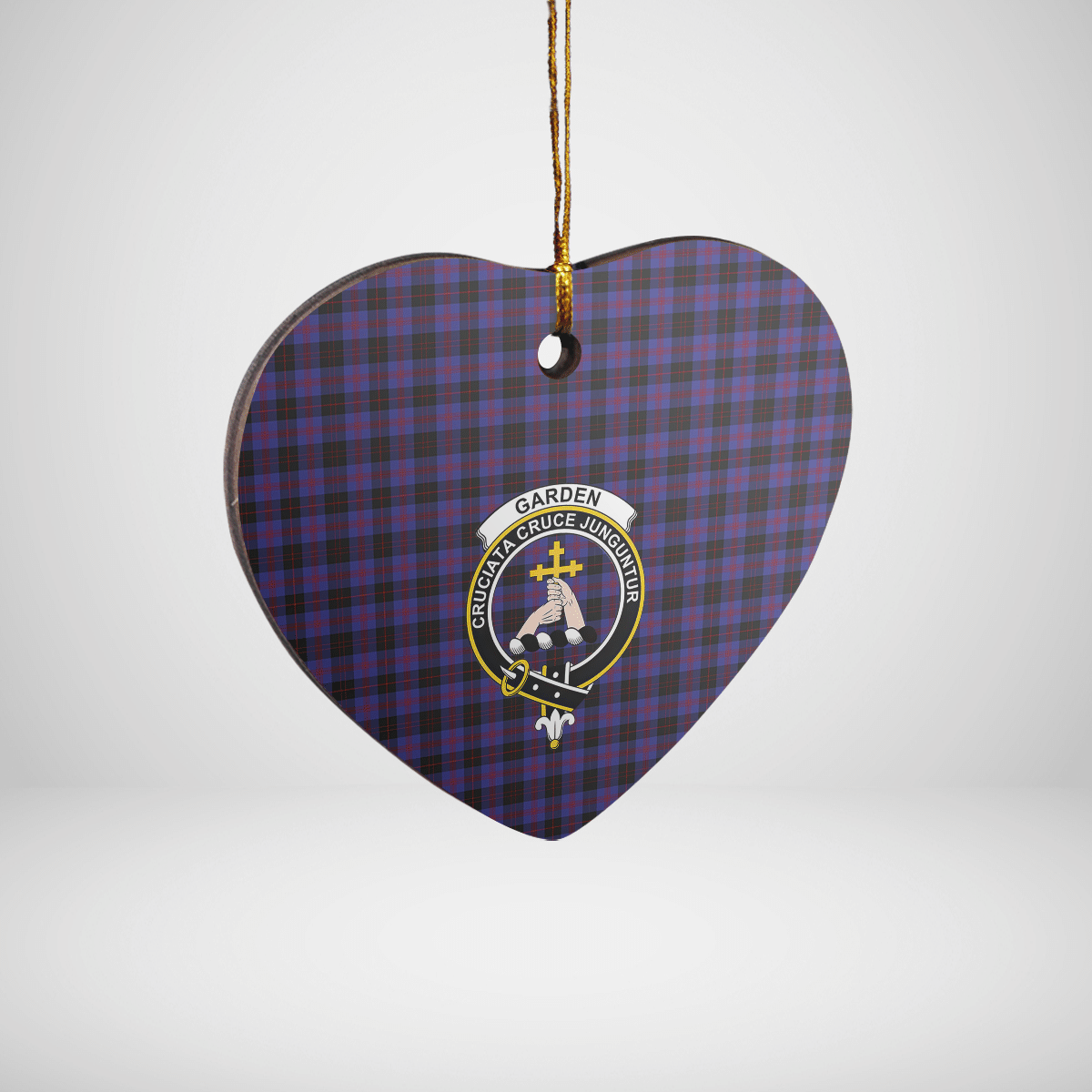 Clan Garden Tartan Crest Heart Ceramic Ornament MY93 Garden Tartan Tartan Christmas   