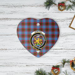 Clan Newton (Edingburg) Tartan Crest Heart Ceramic Ornament OM44 Newton (Edingburg) Tartan Tartan Christmas   