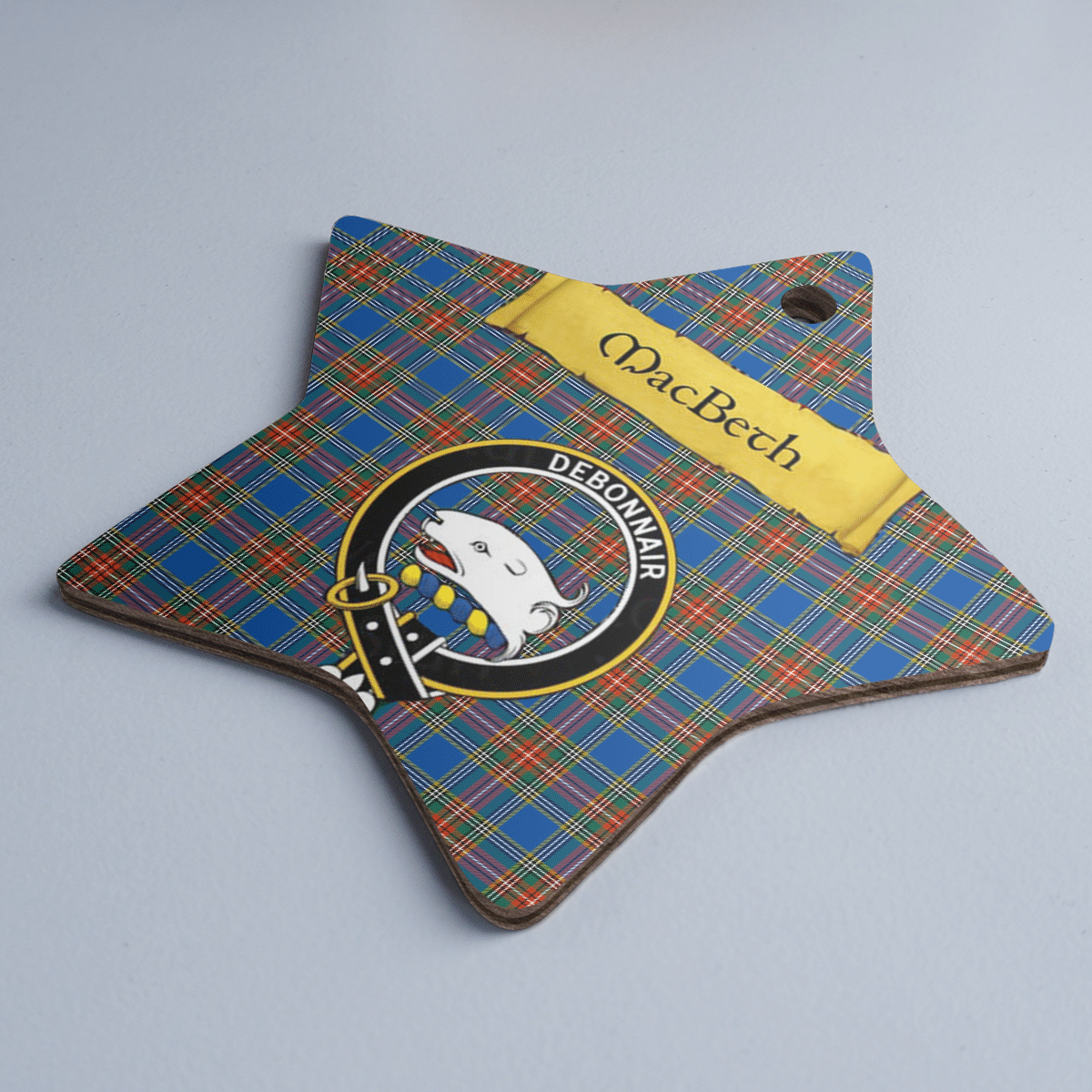 Clan MacBeth Ancient Tartan Crest Star Ceramic Ornament UA34 MacBeth Ancient Tartan Tartan Christmas   