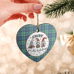 Clan Leslie Hunting Ancient Tartan Tartan Crest Gnome Heart Ceramic Ornament GM15 Leslie Hunting Ancient Tartan Tartan Christmas   