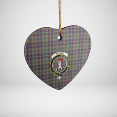 Clan Taylor Weathered Tartan Crest Heart Ceramic Ornament QD44 Taylor Weathered Tartan Tartan Christmas   