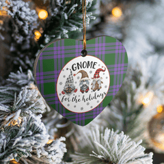 Clan Elphinstone Tartan Tartan Crest Gnome Heart Ceramic Ornament UU46 Elphinstone Tartan Tartan Christmas   