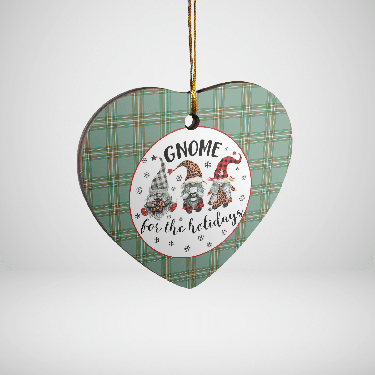 Clan Kelly Dress Tartan Tartan Crest Gnome Heart Ceramic Ornament ZI95 Kelly Dress Tartan Tartan Christmas   