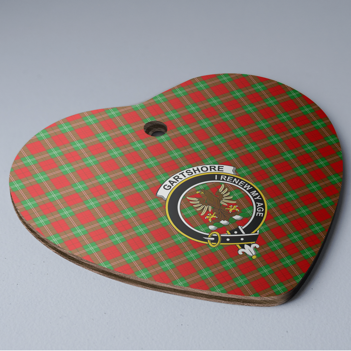 Clan Gartshore Tartan Crest Heart Ceramic Ornament GI83 Gartshore Tartan Tartan Christmas   