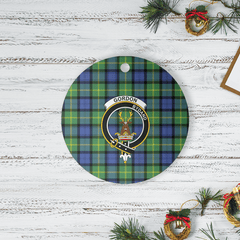 Clan Gordon Old Ancient Tartan Crest Round Ceramic Ornament IJ98 Gordon Old Ancient Tartan Tartan Christmas   