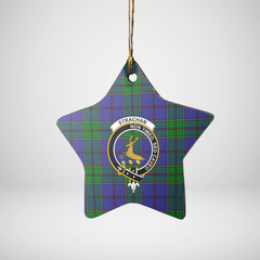 Clan Strachan Tartan Crest Star Ceramic Ornament YC28 Strachan Tartan Tartan Christmas   