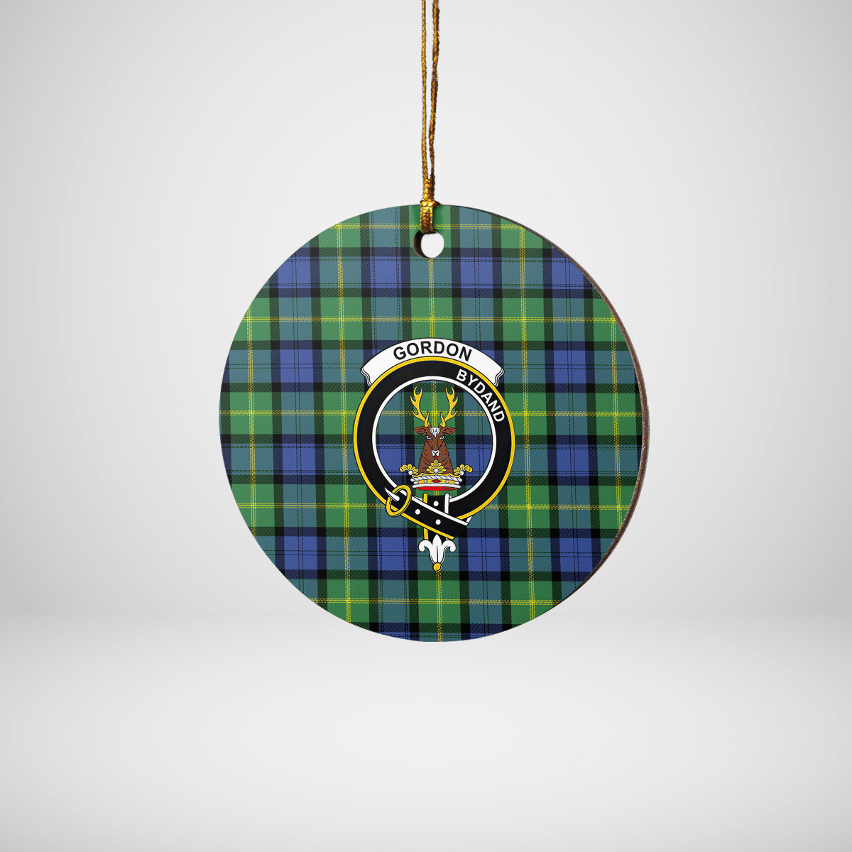 Clan Gordon Old Ancient Tartan Crest Round Ceramic Ornament IJ98 Gordon Old Ancient Tartan Tartan Christmas   